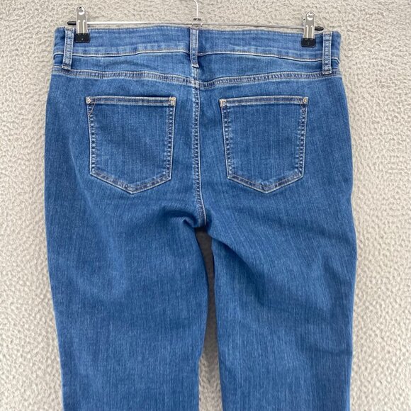 Chicos Jeans Womens 2 US 12 Blue Medium Wash Denim Straight Leg Stretch Casual - Picture 4 of 12